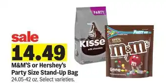 Meijer M&M'S or Hershey's Party Size Stand-Up Bag offer