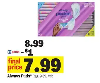 Meijer Always Pads offer