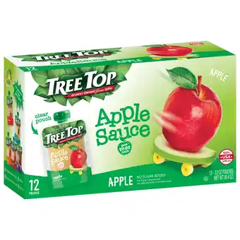 Walmart Tree Top Apple Sauce, No Sugar Added, 3.2 Ounce Pouch, 12 Count offer