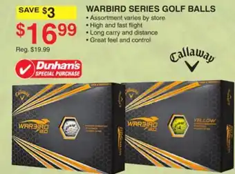 Dunham's Sports WARBIRD SERIES GOLF BALLS offer