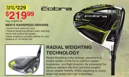 Dunham's Sports COBRA MEN'S RADSPEED DRIVERS offer