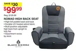 Dunham's Sports NOMAD HIGH BACK SEAT offer