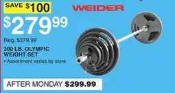 Dunham's Sports 300 LB. OLYMPIC WEIGHT SET offer