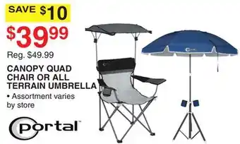 Dunham's Sports CANOPY QUAD CHAIR OR ALL TERRAIN UMBRELLA offer