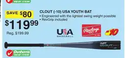 Dunham's Sports CLOUT USA YOUTH BAT offer