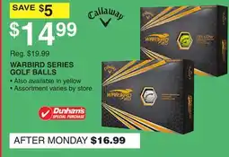 Dunham's Sports WARBIRD SERIES GOLF BALLS offer