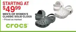 Dunham's Sports CROCS MEN'S OR WOMEN'S CLASSIC SOLID CLOGS offer