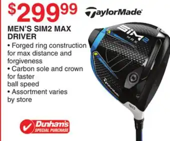 Dunham's Sports DUNHAM'S MEN'S SIM2 MAX DRIVER offer