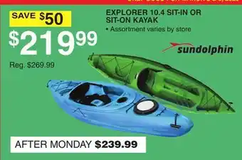 Dunham's Sports EXPLORER 10.4 SIT-IN OR SIT-ON KAYAK offer