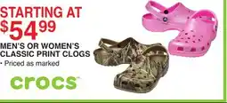 Dunham's Sports MEN'S OR WOMEN'S CLASSIC PRINT CLOGS offer