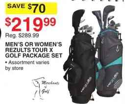 Dunham's Sports MEN'S OR WOMEN'S REZULTS TOUR X GOLF PACKAGE SET offer