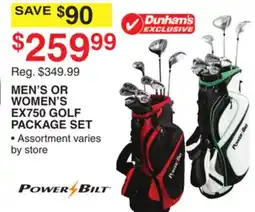 Dunham's Sports MEN'S OR WOMEN'S EX750 GOLF PACKAGE SET offer