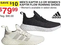 Dunham's Sports MEN'S ADIDAS KAPTIR 3.0 OR WOMEN'S KAPTIR FLOW RUNNING SHOES offer