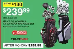 Dunham's Sports MEN'S OR WOMEN'S TX 500 GOLF PACKAGE SET offer