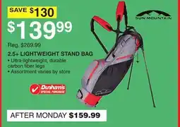 Dunham's Sports 2.5 + LIGHTWEIGHT STAND BAG offer