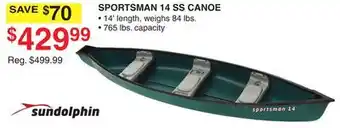 Dunham's Sports SUNDOLPHIN SPORTSMAN 14 SS CANOE offer