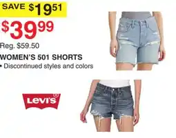 Dunham's Sports LEVIS WOMEN'S 501 SHORTS offer