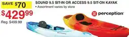 Dunham's Sports SOUND 9.5 SIT-IN OR ACCESS 9.5 SIT-ON KAYAK offer