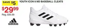 Dunham's Sports YOUTH ICON MD BASEBALL CLEATS offer