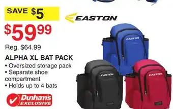 Dunham's Sports EASTON ALPHA XL BAT PACK offer