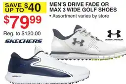 Dunham's Sports UNDER ARMOUR MEN'S DRIVE FADE OR MAX 3 WIDE GOLF SHOES offer