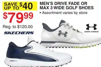 Dunham's Sports UNDER ARMOUR MEN'S DRIVE FADE OR MAX 3 WIDE GOLF SHOES offer