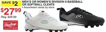 Dunham's Sports MEN'S OR WOMEN'S DIVISION II BASEBALL OR SOFTBALL CLEATS offer