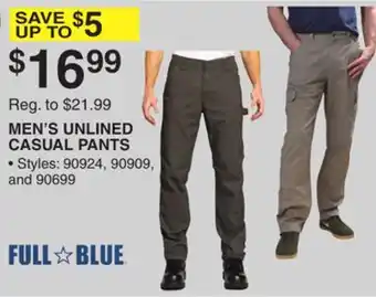 Dunham's Sports FULL BLUE MEN'S UNLINED CASUAL PANTS offer