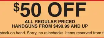 Dunham's Sports ALL REGULAR PRICED HANDGUNS offer