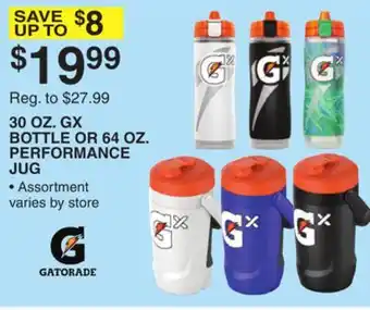 Dunham's Sports 30 OZ. GX BOTTLE OR 64 OZ. PERFORMANCE JUG offer