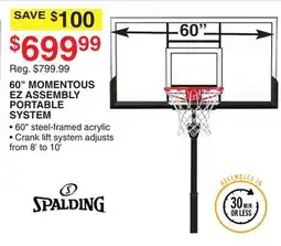 Dunham's Sports 60 MOMENTOUS EZ ASSEMBLY PORTABLE SYSTEM offer