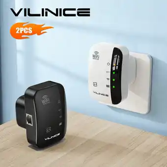 Walmart VILINICE AC1200 Dual-Band Wi-Fi Mesh Extender, Coverage up to 3000 sq ft, 2 Count, 2 Pack offer