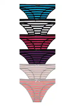 Walmart Nabtos Bikini Striped Breathable Stretchy Panty (Women's) 6 Pack offer