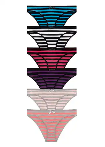 Walmart Nabtos Bikini Striped Breathable Stretchy Panty (Women's) 6 Pack offer