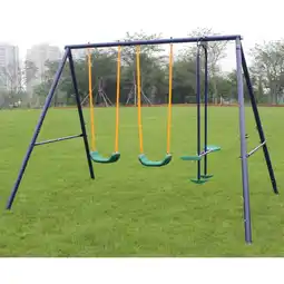 Walmart Metal Swing Set Outdoor with Glider for Kids, Toddlers, Children offer