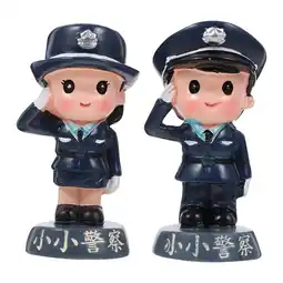 Walmart Police Doll Model Policeman Action Figure Dashboard Figurines for Car 2 Pcs Mini Decor Cake Crafts offer