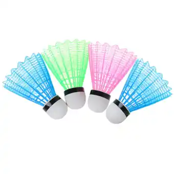 Walmart Necvior 4Pcs/set LED Luminous Badminton Nylon Birdies Shuttlecock Badminton Birdies Kit offer