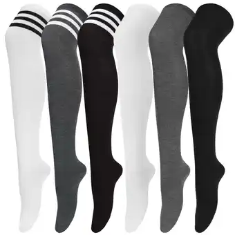 Walmart Loritta 6 Pairs Thigh High Stockings Womens Knee High Socks, Over the Knee Socks, Style D offer