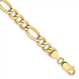 Walmart 10K Yellow Gold 7.3 mm Semi-Solid Figaro Chain 8 in. Bracelet offer