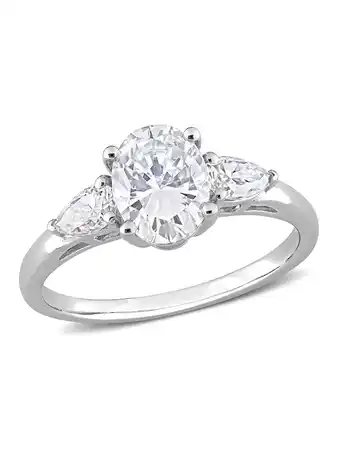 Walmart 1.75 Carat (Ctw) Lab-Created Three-Stone Moissanite Engagement Ring in Sterling Silver offer