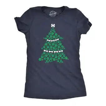 Walmart Womens Dog Paw Christmas Tree T shirt Cute Xmas Gift Holiday Puppy Lover Tee Womens Graphic Tees offer