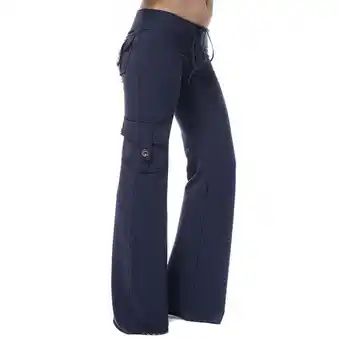 Walmart Zpanxa Womens Casual Drawstring Waist Jogger Workout Cargo Pants with Pockets Navy 4XL offer