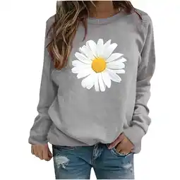 Walmart Oxodoi Long Sleeved Womens Blouse Daisy Print Womens Sweatshirt Tops Womens Sweater offer