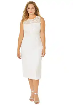 Walmart Catherines Women's Plus Size Anywear Linen & Lace Dress offer