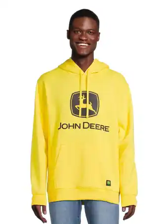 Walmart John Deere Men’s and Big Men’s Graphic Logo Fleece Pullover Fleece Hoodie, up to Size 3XL offer