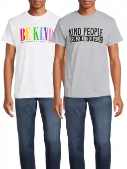 Walmart Humor Men's & Big Men's Kind People and Be Kind Graphic T-Shirts, 2-Pack offer