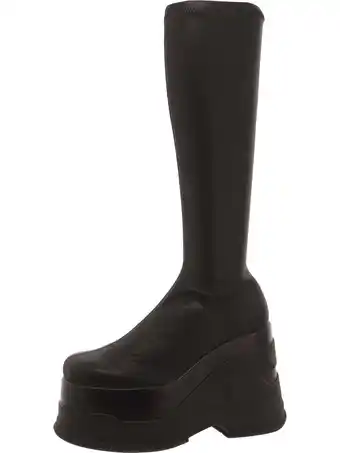 Walmart Steve Madden Womens Purpose Faux Leather Padded Insole Knee-High Boots offer