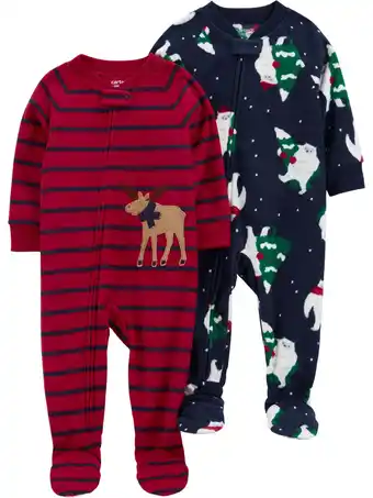 Walmart Carter's Child of Mine Toddler Boy Pajama Sleeper, 2-Pack, One-Piece, Sizes 12M-5T offer