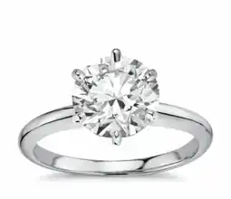 Walmart 2CT Round Diamond Round Cut (D/VVS1) 14K White Gold Solitaire Ring Fine Jewelry for Women Gifts offer