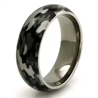 Walmart Titanium Shades of Gray Camouflage Wedding Band Ring offer